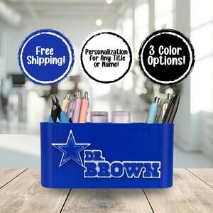 Personalized Dallas Cowboys Desk Organizer, Dallas Cowboys Gift